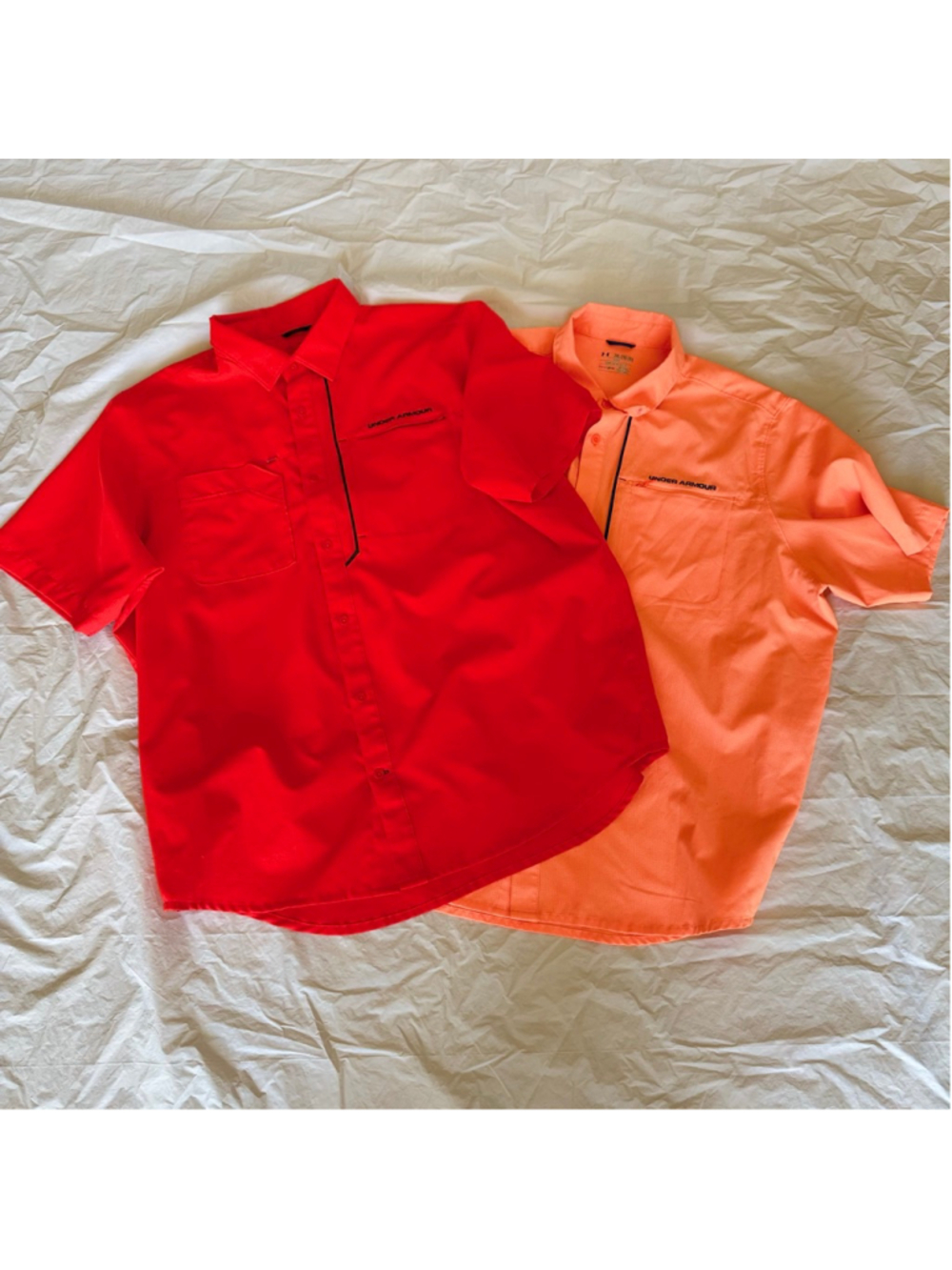 BUNDLE OF 2 Under Armour Men’s Heat Gear Loose Fit Fishing Button Down Shirt 2XL